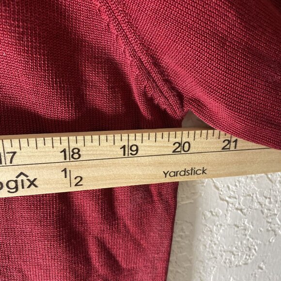 Jhane‎ Barnes 100% Silk Burgundy Long Sleeve Sweater Mens L Pullover Holiday - Picture 6 of 9